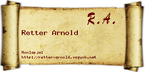 Retter Arnold névjegykártya