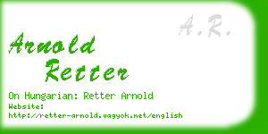 arnold retter business card